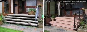 Referenzobjekt für Neugestaltung eines Hauseingangs mit Treppenbelag aus Granit, Niedersachsen