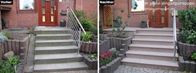 Hauseingangstreppe neu gestaltet mit Granit, Hamburg